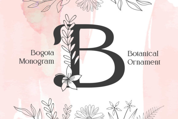 Bogota Monogram: A Floral Font for Romantic Design Projects