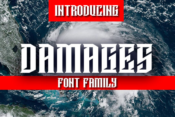 Damages: A Bold and Dramatic Display Font for Modern Creativity